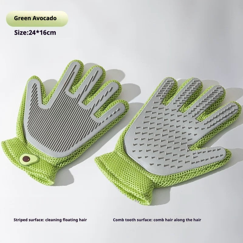 Soft Pet Grooming Brush Gloves for Comfortable Care