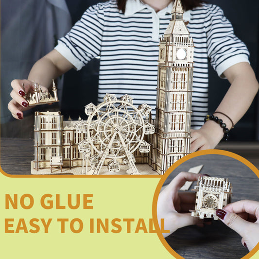 3D Wooden Puzzle Big Ben Model Kits, DIY Building Blocks