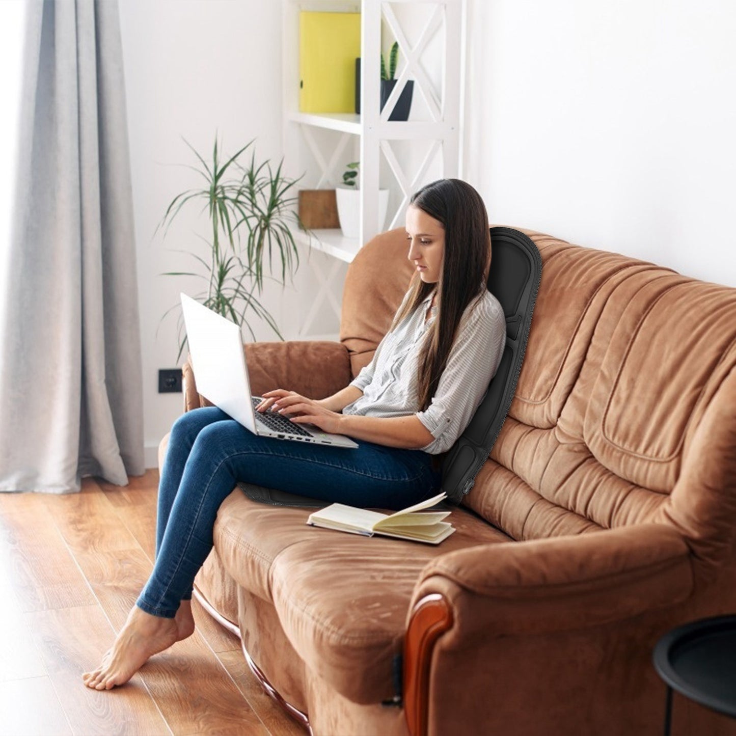 Heated Back Massager Cushion with Multiple Vibration Modes