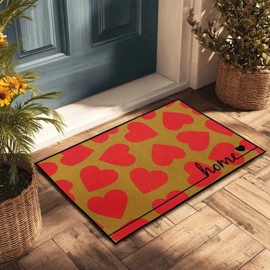 Heart Pattern Valentine’s Day Non-Slip Doormat – Cute & Cozy Home Decor