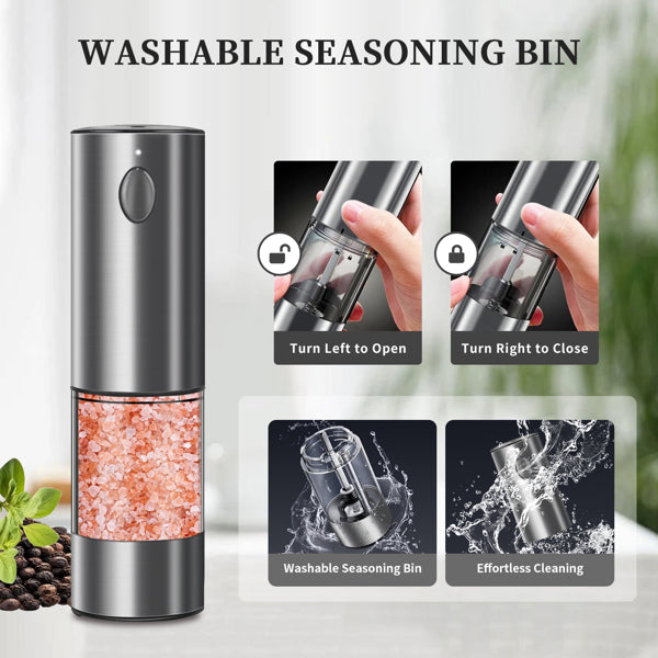 Automatic Grinder, Salt and Pepper Grinder Set with Adjustable Coarseness