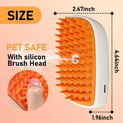 4-in-1 Steam Cat Brush for Gentle, Fur-Free Grooming