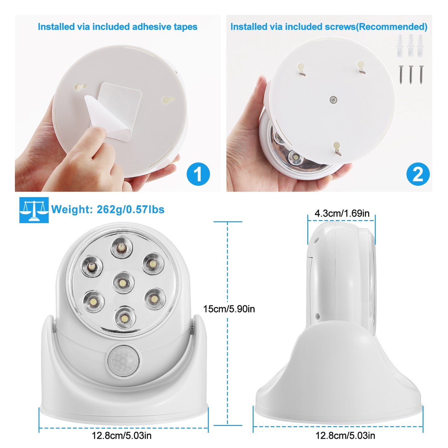 Wireless Motion Sensor LED Spotlight for Closet & Bathroom