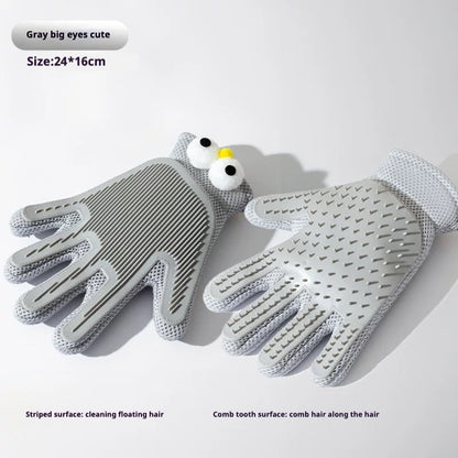 Soft Pet Grooming Brush Gloves for Comfortable Care