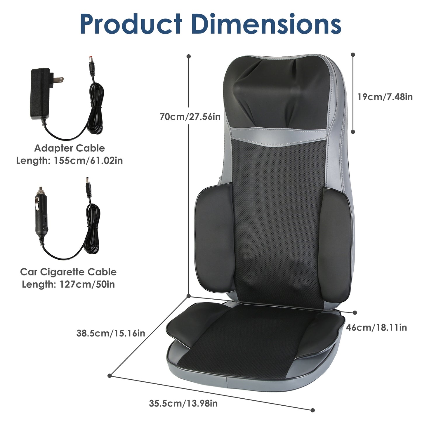 Full Body Massage Chair Pad With Heat, 3D Kneading For Home, Car Driver Seat