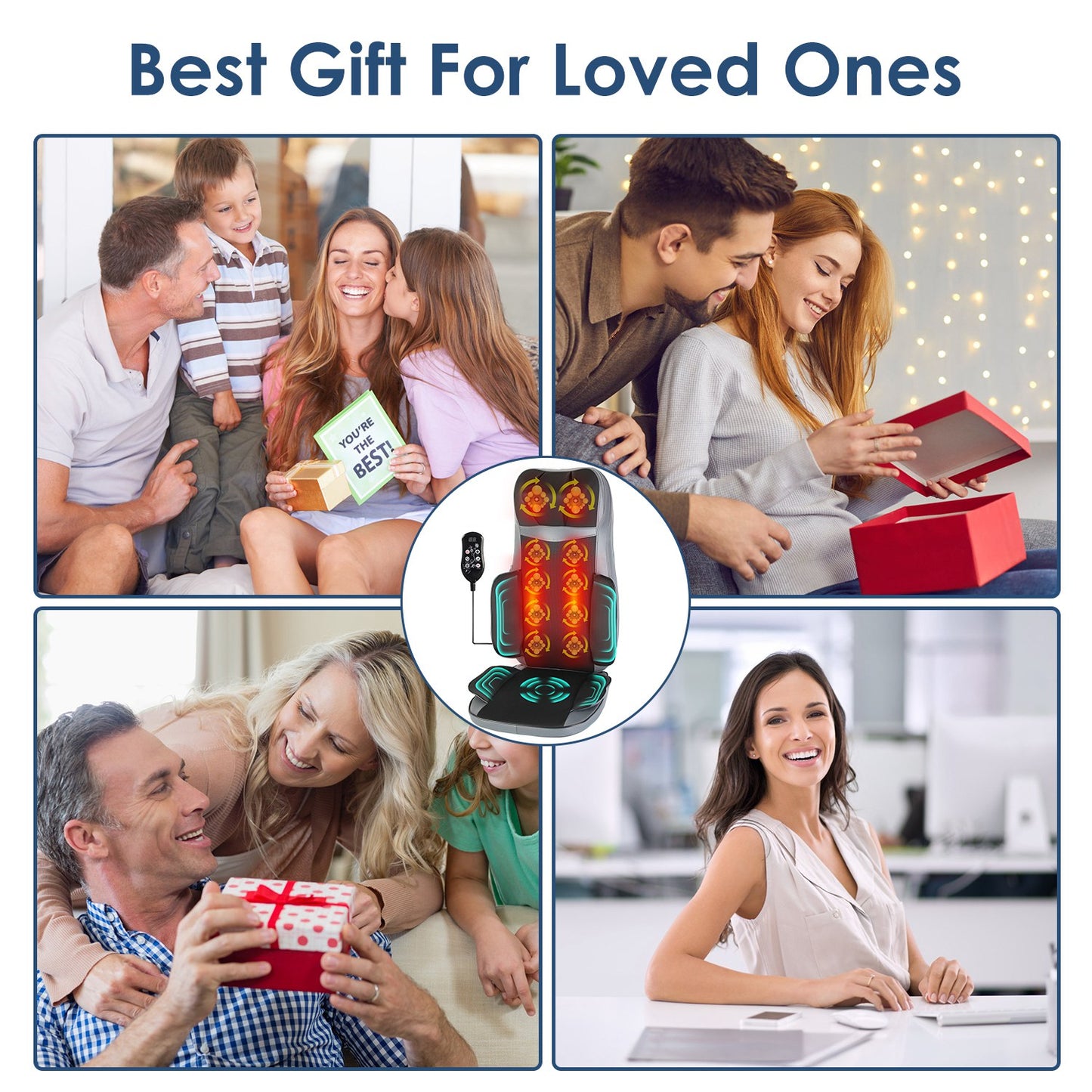 Full Body Massage Chair Pad With Heat, 3D Kneading For Home, Car Driver Seat