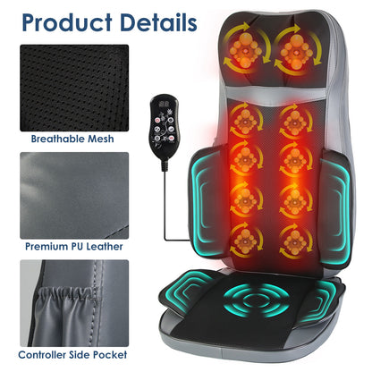 Full Body Massage Chair Pad With Heat, 3D Kneading For Home, Car Driver Seat