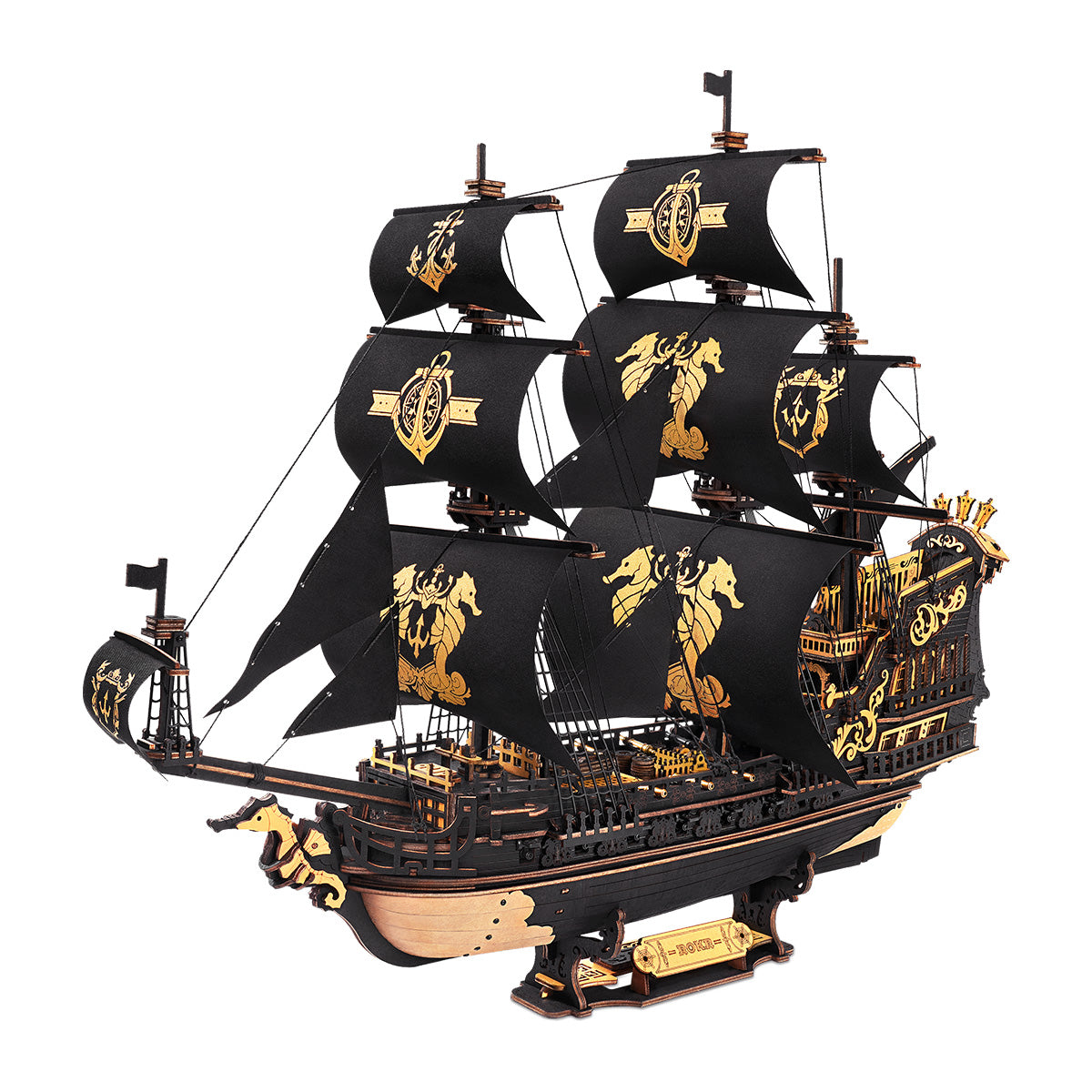 3D Wooden Ship Model Kit - DIY Nautical Puzzle With Moving Parts