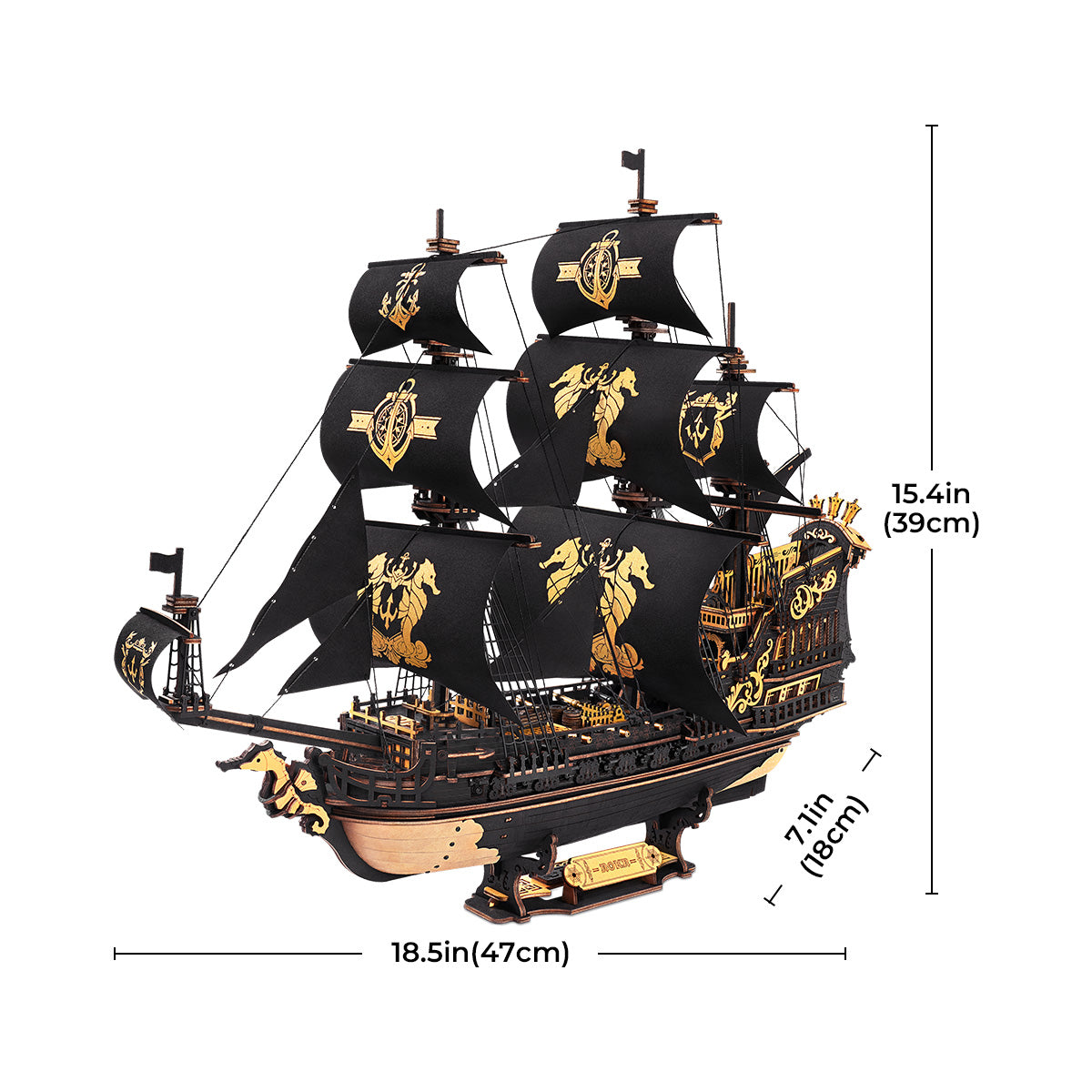 3D Wooden Ship Model Kit - DIY Nautical Puzzle With Moving Parts