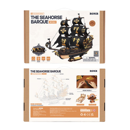 3D Wooden Ship Model Kit - DIY Nautical Puzzle With Moving Parts