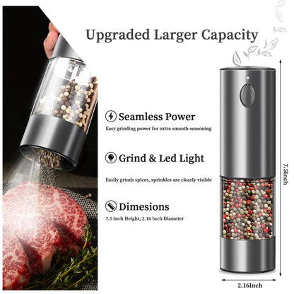 Automatic Grinder, Salt and Pepper Grinder Set with Adjustable Coarseness