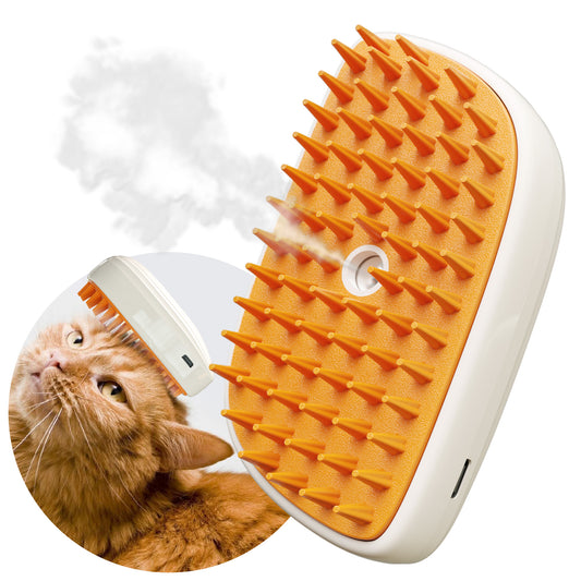 4-in-1 Steam Cat Brush for Gentle, Fur-Free Grooming