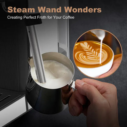 Geek Chef Espresso Machine, Cappuccino & Latte Machine With ESE POD Filter & Milk Frother Steam Wand