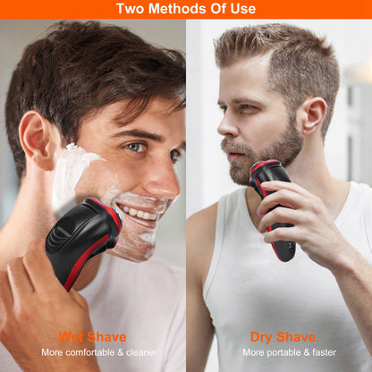Electric Shaver Razor For Men IPX7 Waterproof Beard Trimmer 3D Rechargeable