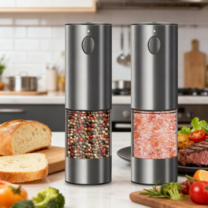 Automatic Grinder, Salt and Pepper Grinder Set with Adjustable Coarseness
