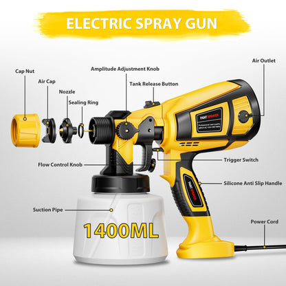 Powerful HVLP Spray Gun Electric With 4 Nozzles