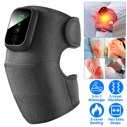 3-In-1 Heated Knee Massager With 3 Level Vibration And Heating Modes