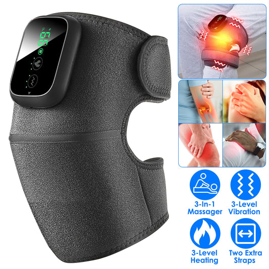 3-In-1 Heated Knee Massager With 3 Level Vibration And Heating Modes