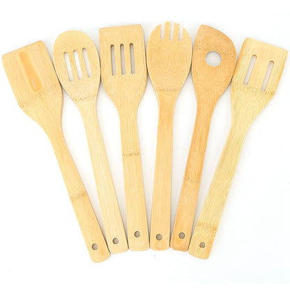 6 Pcs of Bamboo Wooden Spoons, Nonstick Wooden Cookware, Kitchen Gadgets