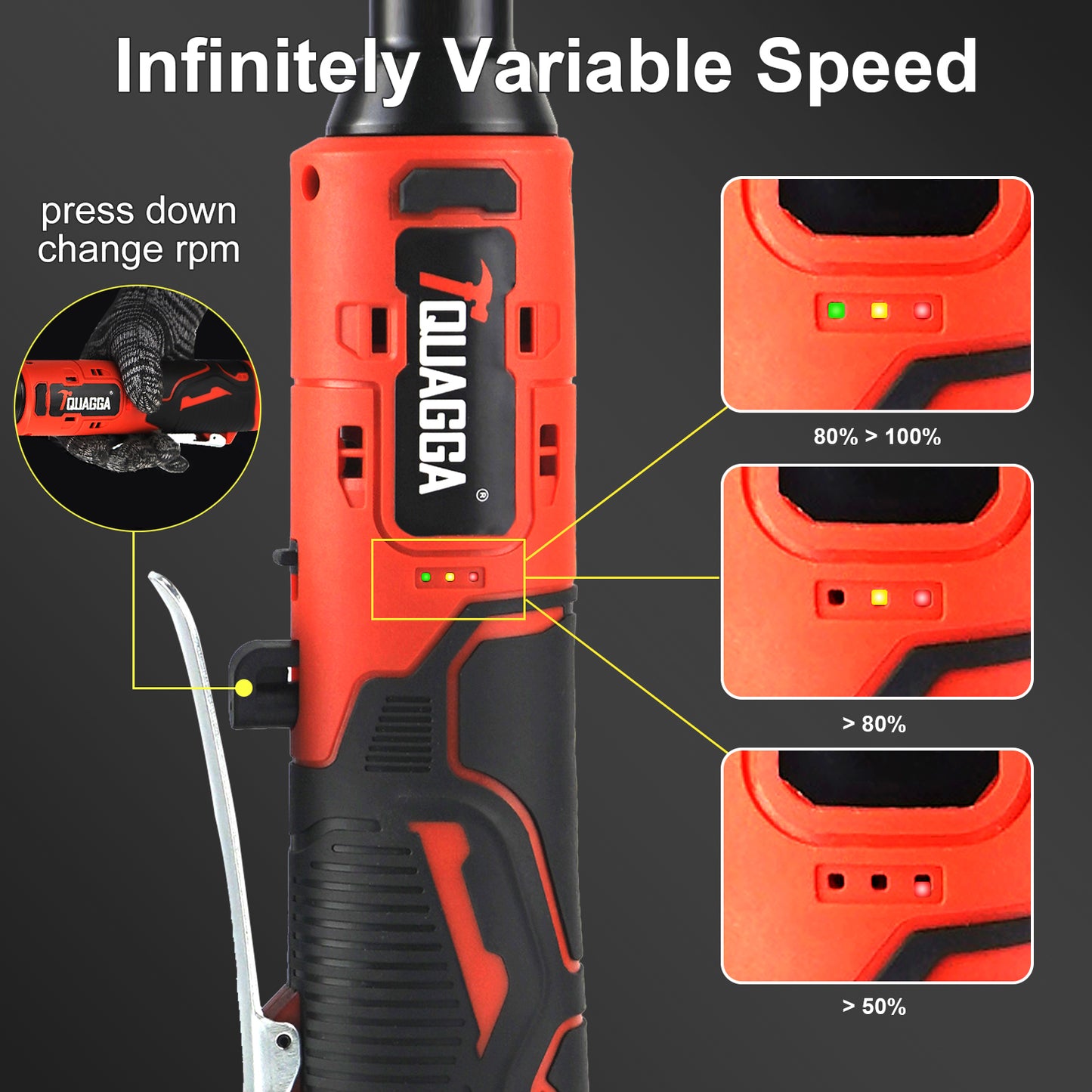 18V Cordless Electric Ratchet Wrench Set, Power Ratchet Wrench