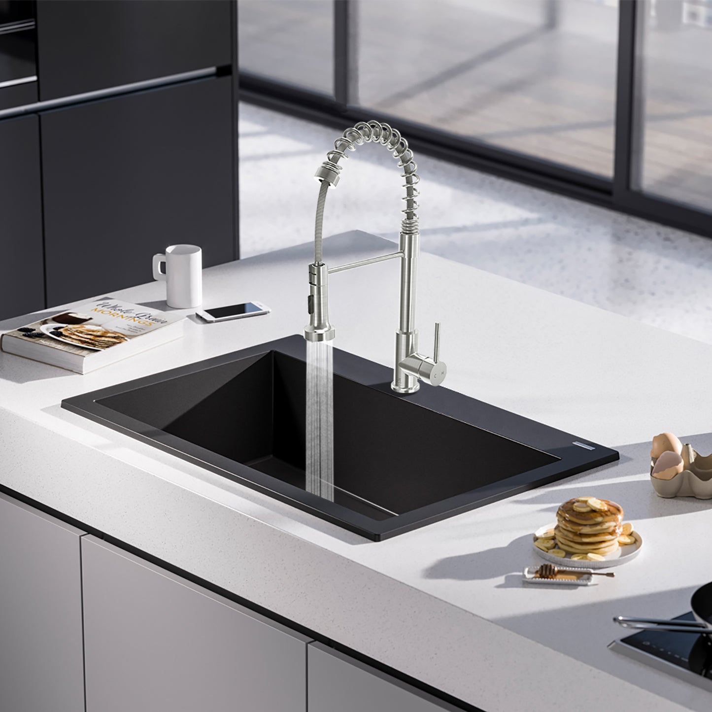 Pull-Down Sprayer Kitchen Faucet In Chrome, Single-Handle