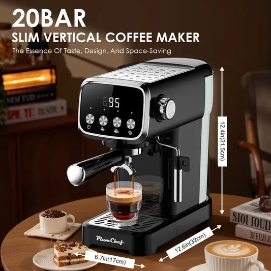 20 BAR Slim Vertical Espresso Machine With Milk Frother, For Rich Espresso, Americano, Latte
