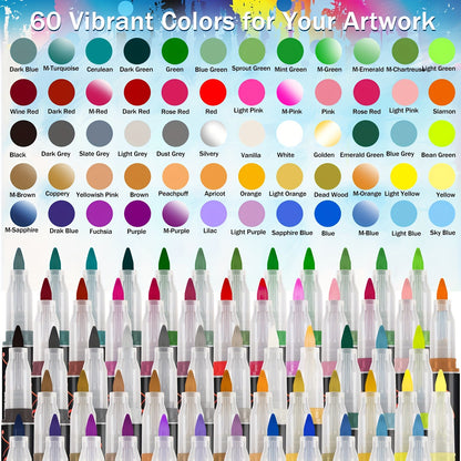 60 Colors Acrylic Paint Pens For Rock Painting Ceramic Surfaces Wood Stone Glass Canvas