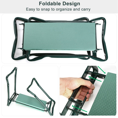 Foldable Garden Kneeler Seat With Kneeling Soft Cushion Pad
