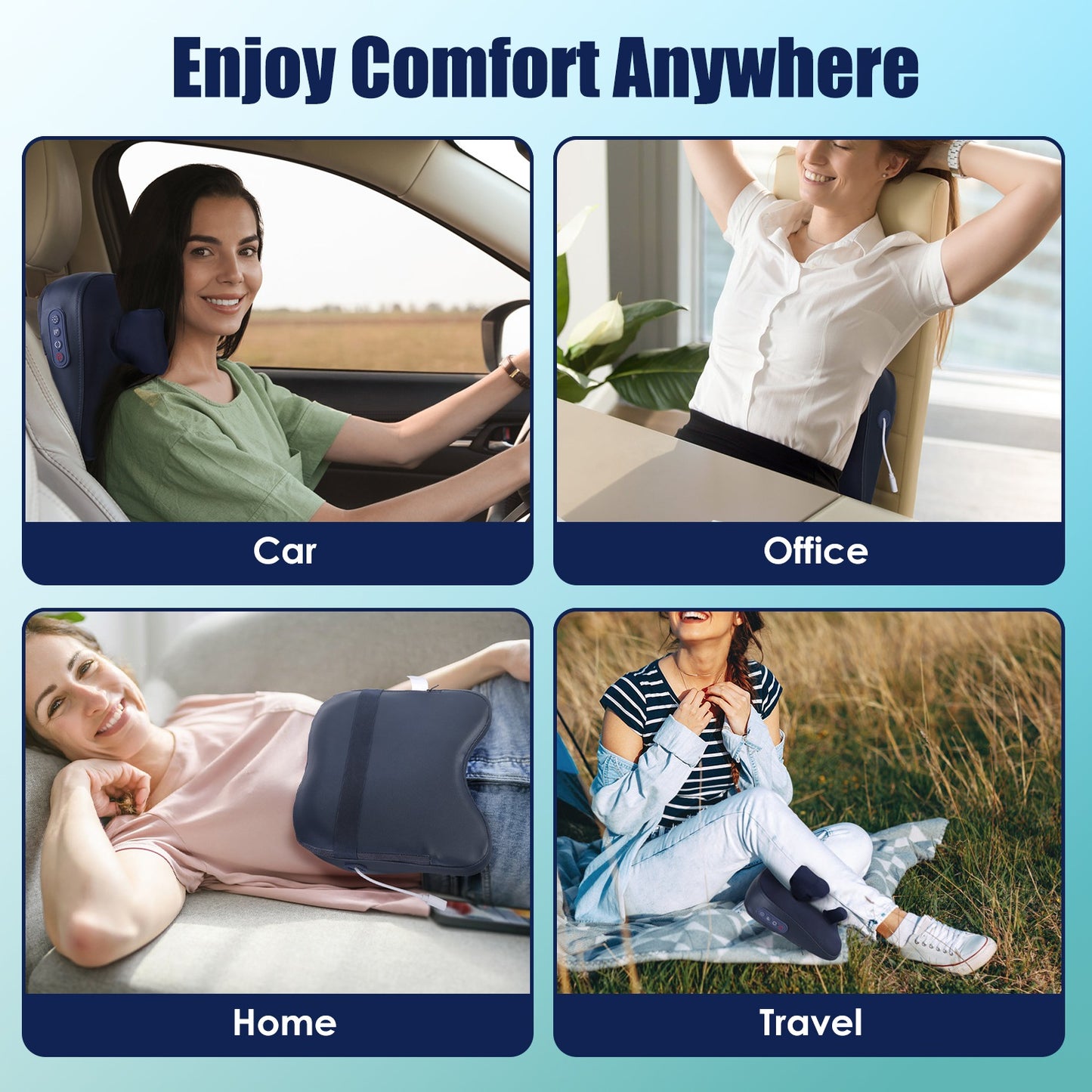 Cordless 4D Massager with Heat for Neck and Back