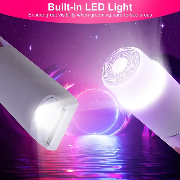 2 In 1 Bikini Trimmer For Women Dual Head Cordless Body Shaver IPX5 Waterproof Rechargeable