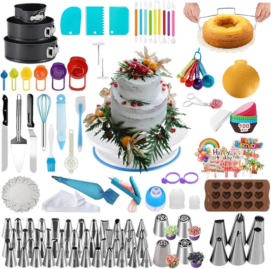 Complete 398-Piece Cake Baking and Decorating Tool Set