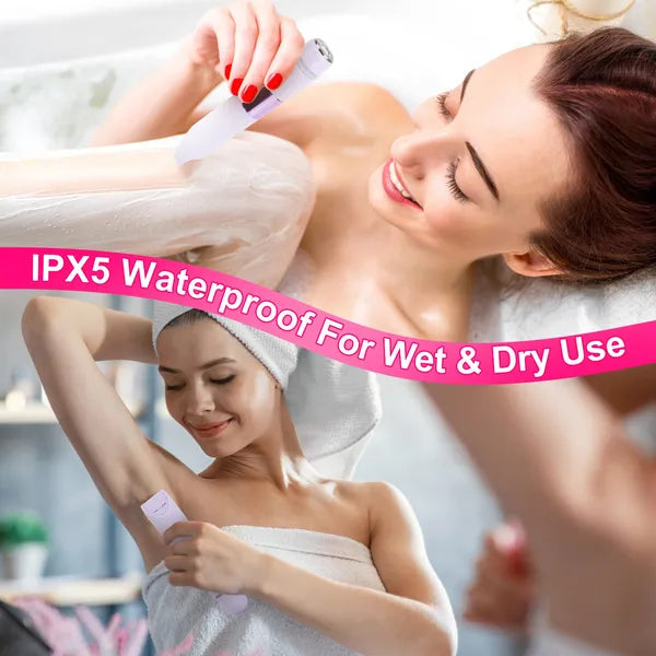2 In 1 Bikini Trimmer For Women Dual Head Cordless Body Shaver IPX5 Waterproof Rechargeable