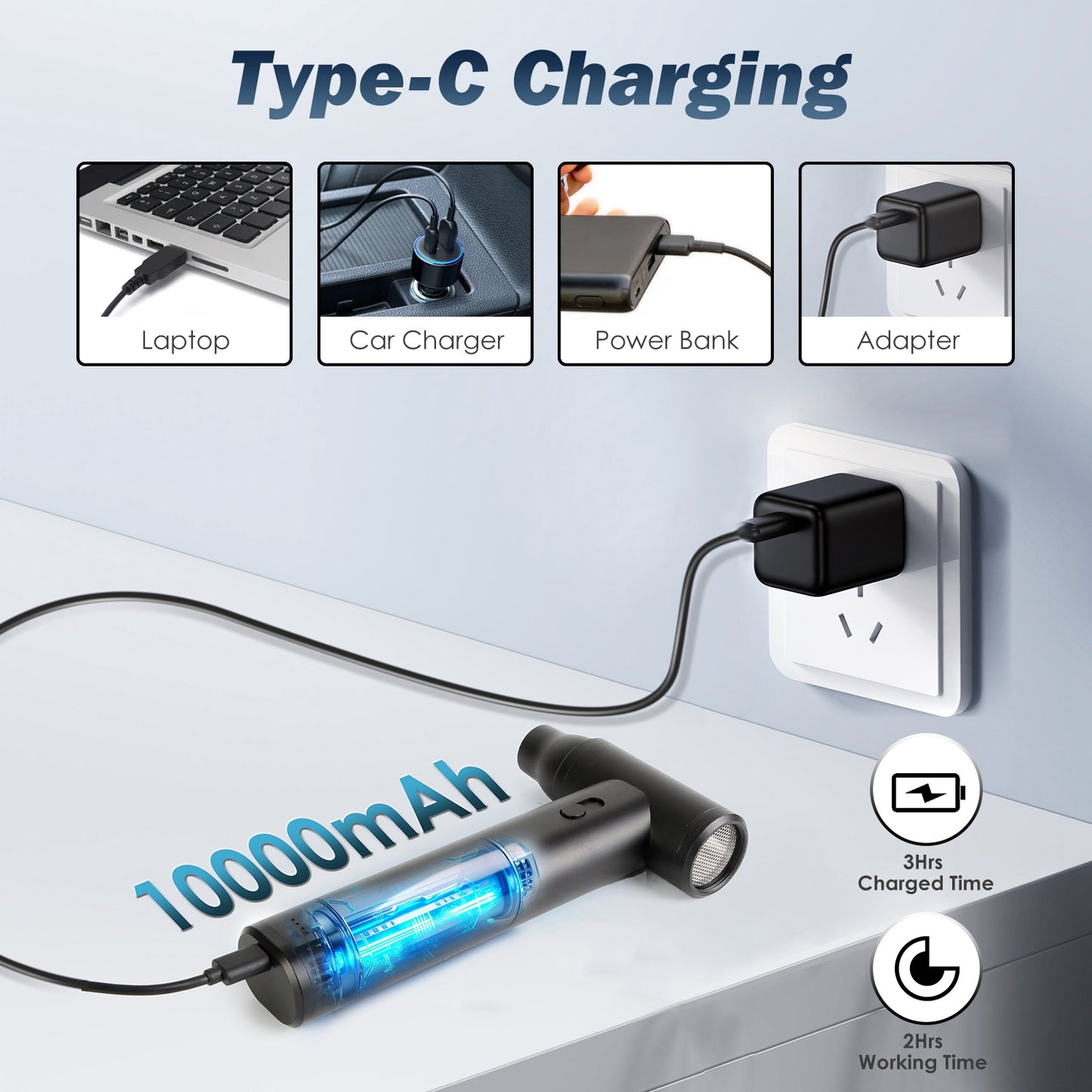 Portable High-Speed Air Duster for Deep Cleaning