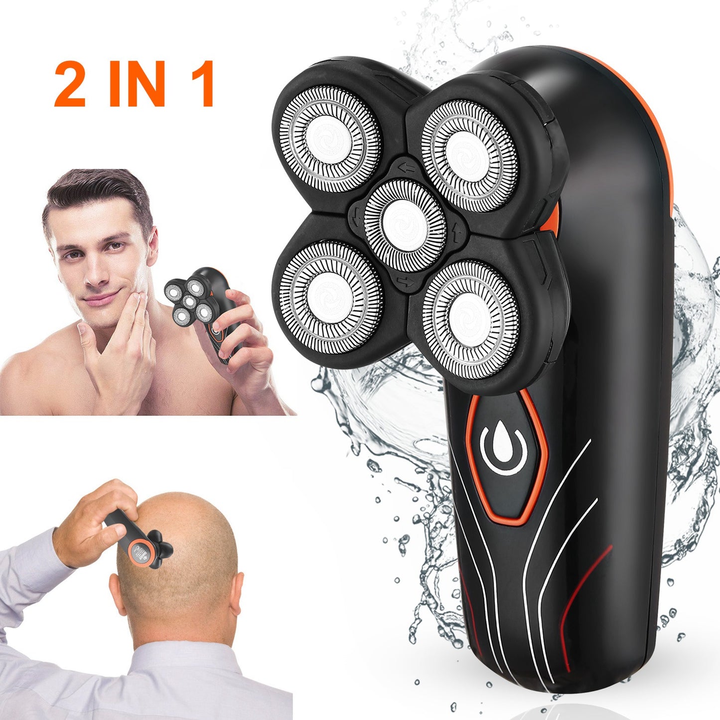 4D Electric Shavers Razor IPX7 Waterproof Wet & Dry For Men