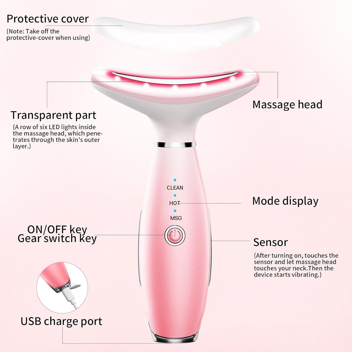 3-in-1 Facial Massager, Face Sculpting Tool With Thermals, Vibration