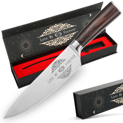 8-Inch Japanese Gyuto Chef Knife with Sheath – Perfect Gift for Any Cook