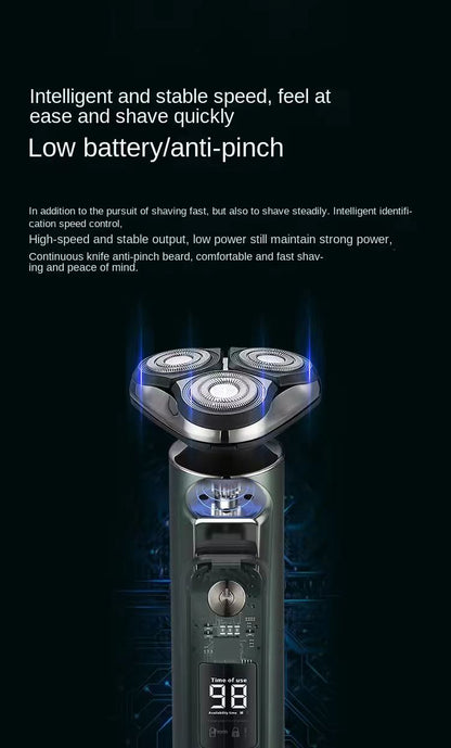 Men's Electric Shaver Triple Head Razor Travel Portable Washable