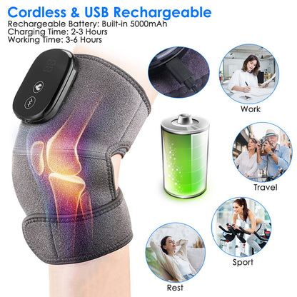 3-In-1 Heated Knee Massager With 3 Level Vibration And Heating Modes