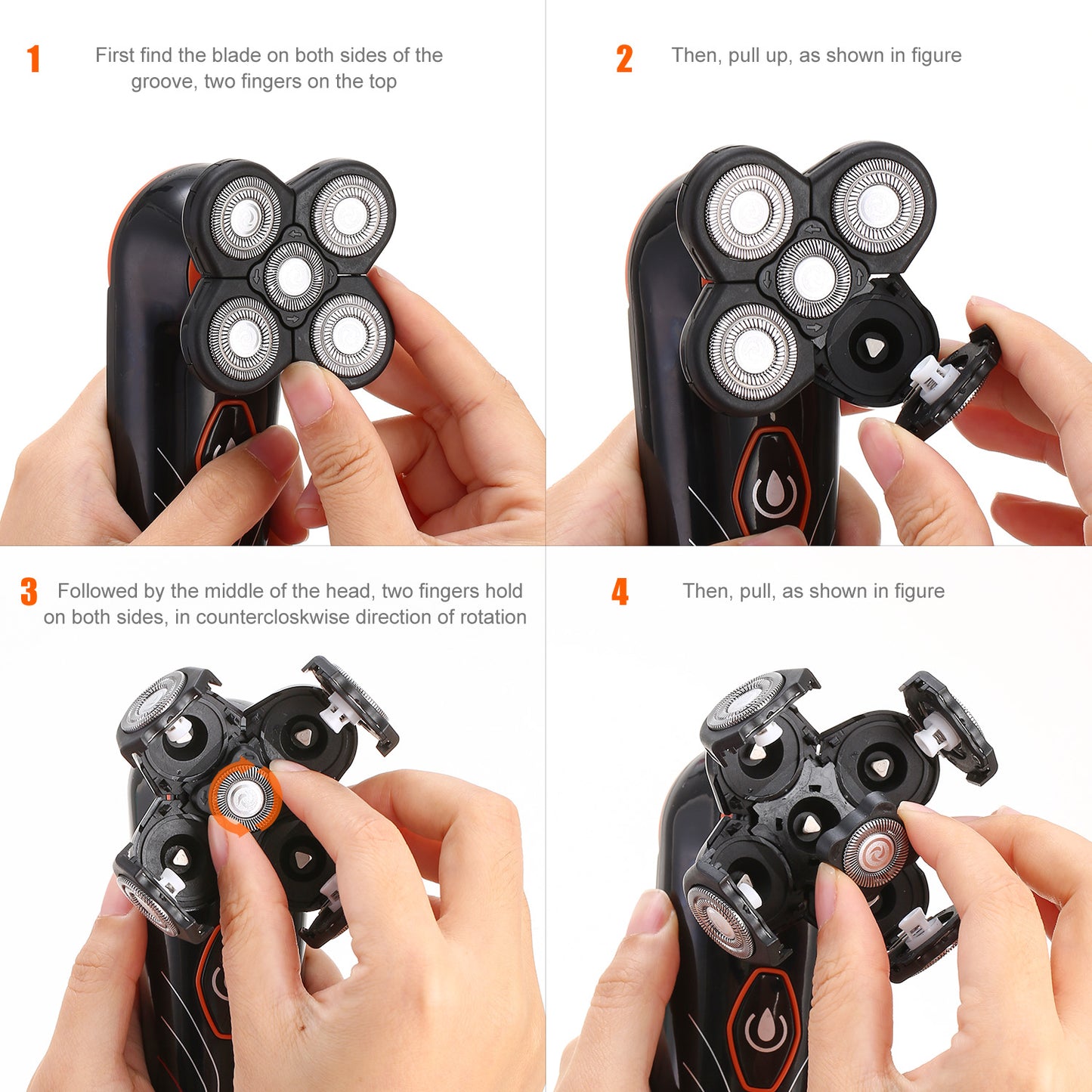 4D Electric Shavers Razor IPX7 Waterproof Wet & Dry For Men