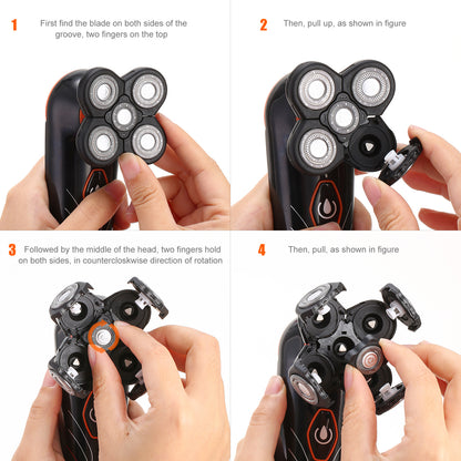 4D Electric Shavers Razor IPX7 Waterproof Wet & Dry For Men