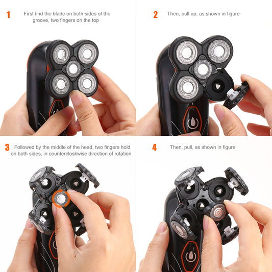 4D Electric Shavers Razor IPX7 Waterproof Wet & Dry For Men