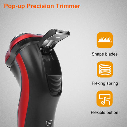 Electric Shaver Razor For Men IPX7 Waterproof Beard Trimmer 3D Rechargeable