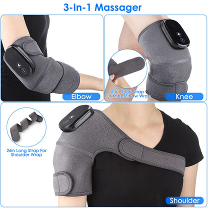 3-In-1 Heated Knee Massager With 3 Level Vibration And Heating Modes