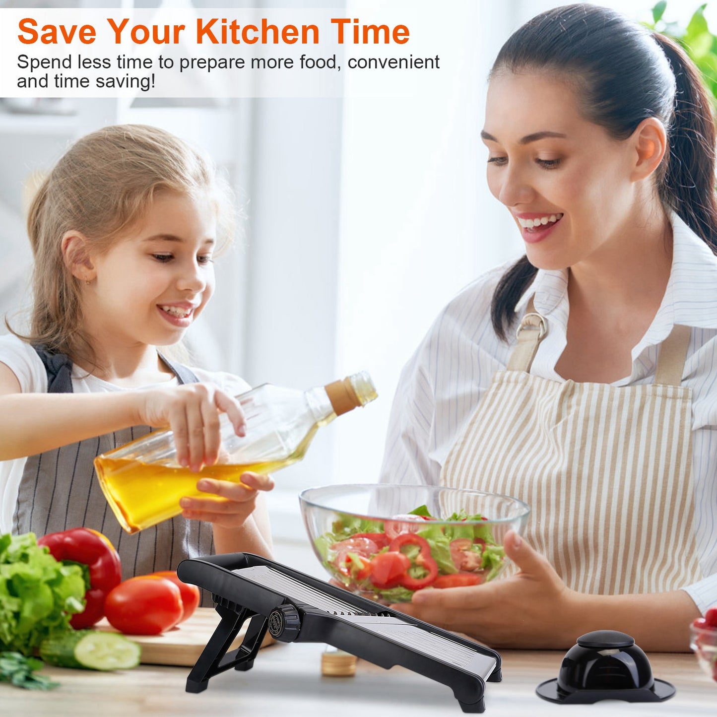 1Pc Mandoline Food Slicer Stainless Steel Food Cutter - Vegetable Fruit Chopper, Grater, Peeler