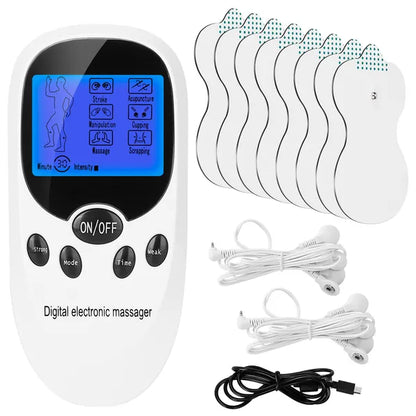 Electric Muscle Stimulator Dual Channels Pulse Massager Pain Relief Therapy