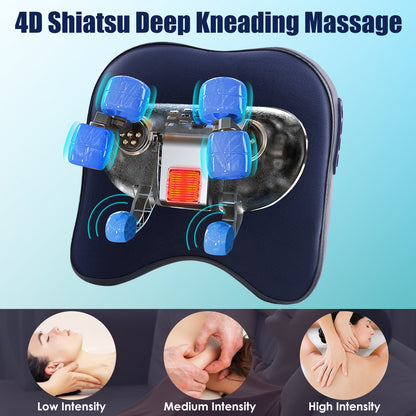 Cordless 4D Massager with Heat for Neck and Back