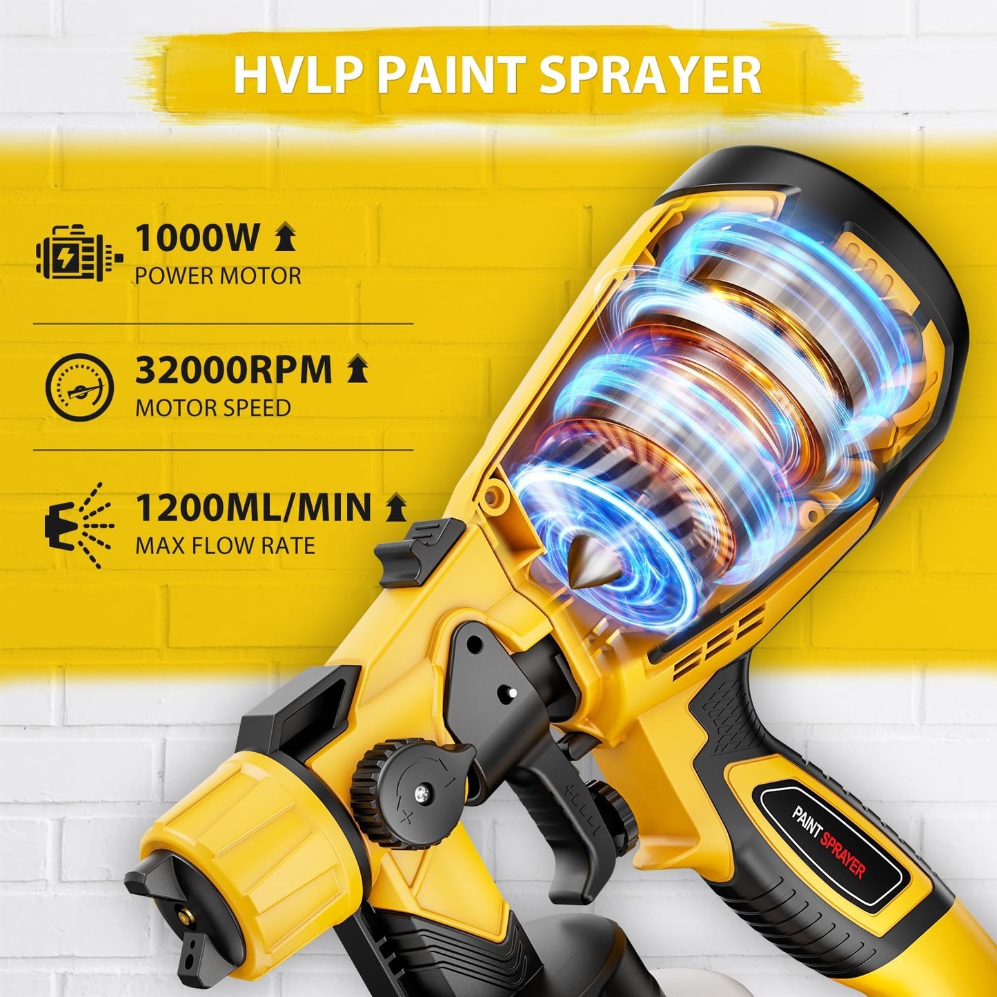 Powerful HVLP Spray Gun Electric With 4 Nozzles