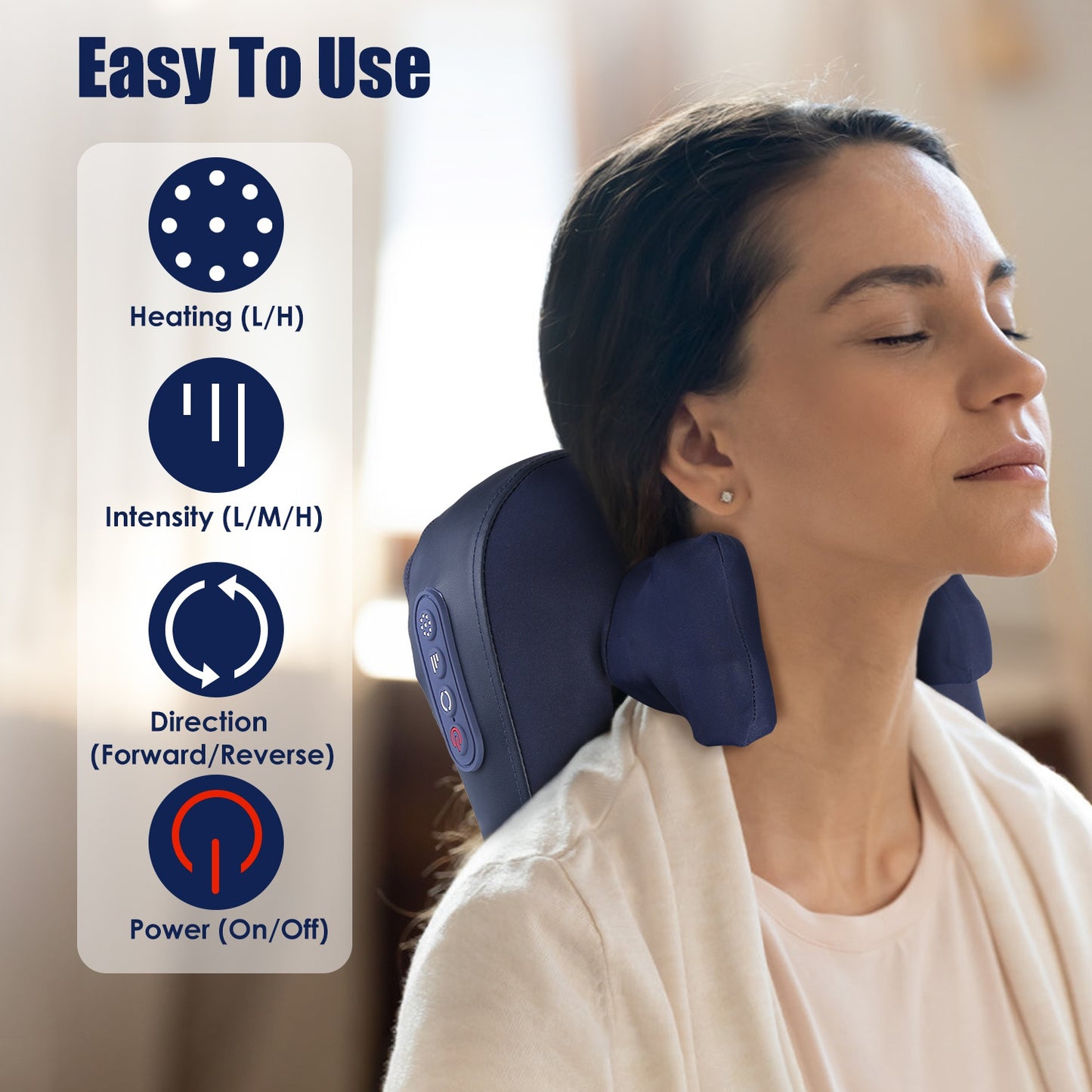 Cordless 4D Massager with Heat for Neck and Back