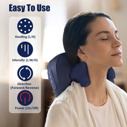 Cordless 4D Massager with Heat for Neck and Back