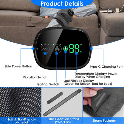 3-In-1 Heated Knee Massager With 3 Level Vibration And Heating Modes